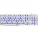 Teclado Gamer Vx Gaming Hydra Branco Abnt2 Multimídia Com Led Azul Sensacao Mecanica Usb 1.8m - Gth100ba